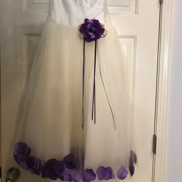 Kid's Dream Other - White and Purple Flower Girl Dress